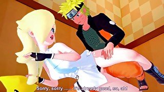 Naruto fucked Princess Mario creampied her virgin pussy