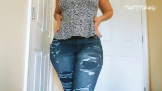 Curvy Ass MILF in Tight Mom Jeans (Full Strip Tease Video in Fan Page)