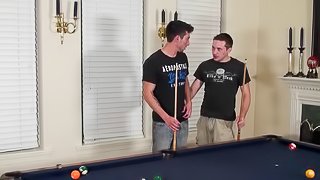 Hot and steamy Gays action after palying pool