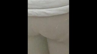 Step mom caught without panties under leggings in the kitchen and get fucked by step son 