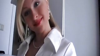Non-Professional Oral-Service Golden-Haired Angel Sexy Nurse Clothed
