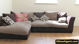 British office amateur fucks on casting couch
