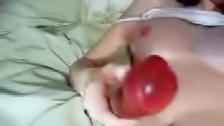 Chick masturbating with electric dildo for boyfriend