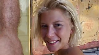 Interviewed French blonde teen undressed and bonked