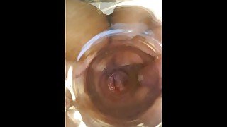 POV - inside anal view test - horny husbands dirty cuckold wet ass hole looks like vagina