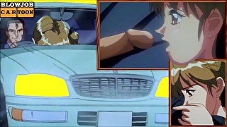 HENTAI CAR BLOWJOB Cum Swallow - animated girl sucks cock till cum anime street blowjobs POV CUMSHOT