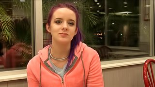 Meet a purple-haired blue-eyed hottie Jessica and listen to her talk