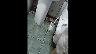 Step mom in bathroom gets mouth full of cum after amazing blowjob (step son ejaculate in her throat)