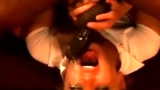 White Whore Facefucked by BBC Sloppy Blowjob FMJ
