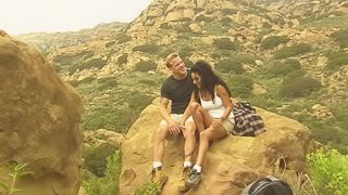 Outdoor shag with a wondrous brunette who craves a cock