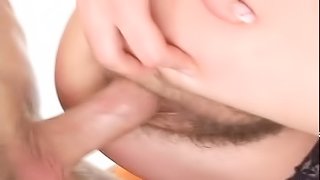 Cock Sucking Slut Fucked In Her Hairy Pussy.