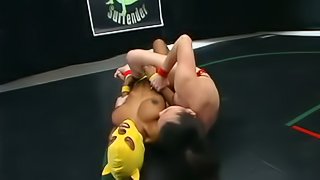 Dykes Wrestling: Hold That Bitch Down, Grab The Dildo And Fuck Her Hard!