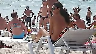 Super Hot Babes Sunbathing Topless at the Beach