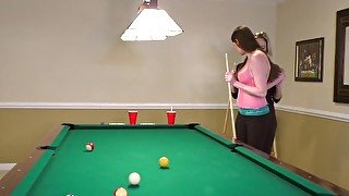 MILF Date! Strip Pool Turns into Steamy Lesbian Pussy Licking!