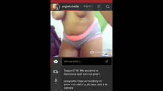  latina broadcasting her big boobs and cameltoe on stripchat and streamate