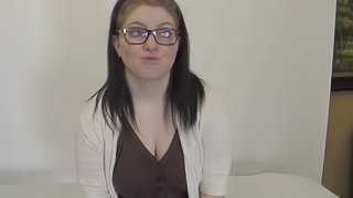 Anneje is a busty babe with glasses who loves sucking a cock