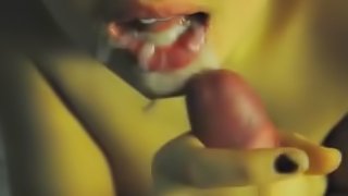 Kinky woman licks and rubs her hubby's wang in homemade POV