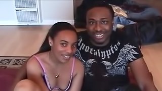 Hot black couple fucks on homemade video