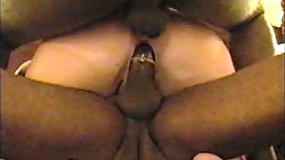 Blonde Wife in motel with two Big Black Cocks