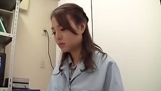Hot japanese office worker sucks off a dude and gets fucked