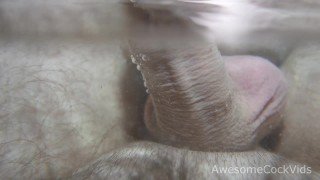 Underwater Cum Solo Male Masturbation in Bath Close Up. Downscale 4k=1080p