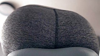 Sexercise, Orgasm on Exercise Bike in Yoga Pants - Ass View + Heart Rate
