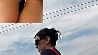 Flawless upskirt closeup filmed outdoors