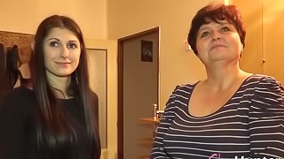 Busty mature visited by teen and enjoying sex toy masturbation