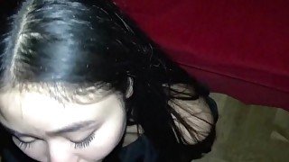 Homemade amateur POV blowjob video with stunning Asian girl