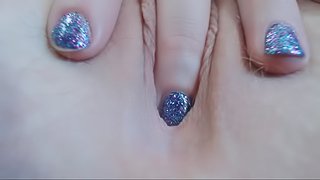 Chipped Fingernail Polish Closeups And Glass Dildo Orgasm