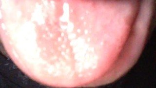 My Tongue full of Welch Fruit Snack.