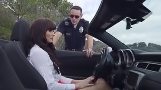 Mature bimbo Bianca receives a screwing instead of a speeding ticket
