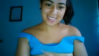 Nice girl flashing tits and pussy