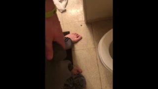 Teen boy pissing in his new home