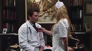 Lovely porn hottie Kayden Kross in nurse uniform sucks a horny physician