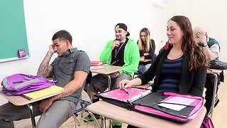 Pretty Teacher With A Great Body Enjoying A Hardcore Fuck In A Classroom
