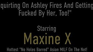 Ashley Fires Licks Up Pussy Cum After Lesbian Sex With Asian MILF Maxine X!