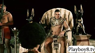 Tight afro haired ebony screwed up by horny pharaoh