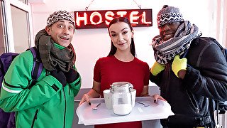 Perverted Lady Gang meets two frozen guys in the hostel