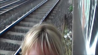 I'm fucking on a rail tracks in amatuer big tits video