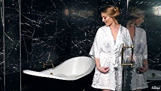 Sensual and beautiful babe Veronica Weston in stunning bathroom solo