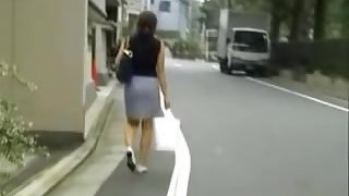 Sharking of a gorgeous Japanese lady wearing a skirt