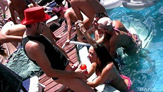 Naughty babe Natasha Letendre gets fucked during group party