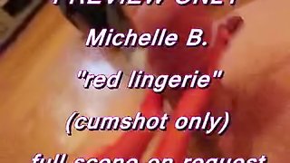 PREVIEW ONLY: Michelle B. in red lingerie footjob (cumshot only)
