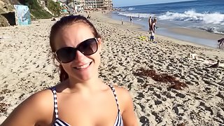 Cock sucking beach babe goes home with a stranger and gets fucked