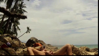 Thailand public beach masturbation and orgasm
