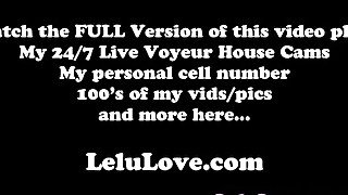 Live cam girl masturbates vibrating her clit through panties with tits out to great orgasm & topless chat after - Lelu Love