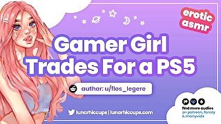 Slutty ASMR Gamer Girl E-Girl Trades Sex For a PS5 (Audio Roleplay)