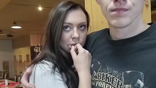 Amateur fucked for money while the boyfriend watches
