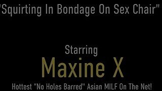 BDSM Loving Asian Maxine X Enjoys Bondage, Ratchet Gag, Hitachi And More!